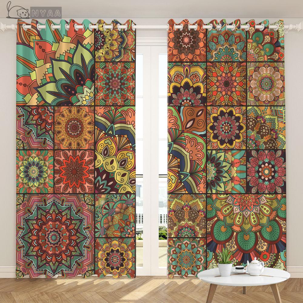 Заказная богемная этническая занавеска с винтажным узором для гостиной и спальни в африканском стиле с цветочным узором