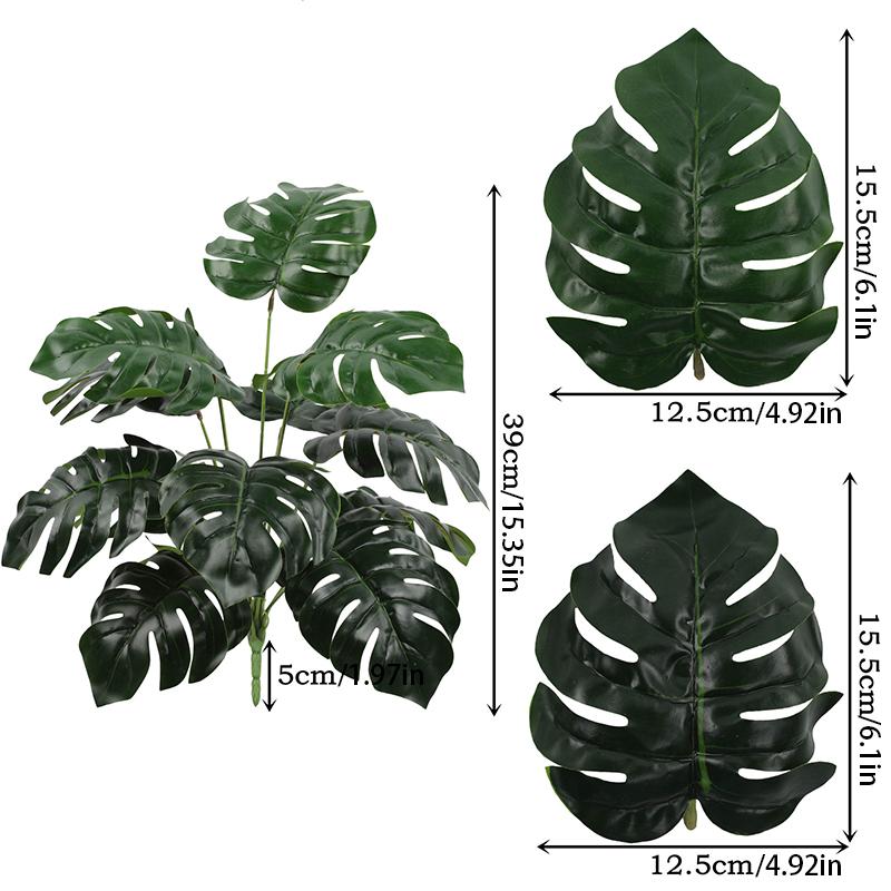 Моделирование растений Орнамент в горшке Искусственная черепаха Лист Зеленая ветка дерева Растения