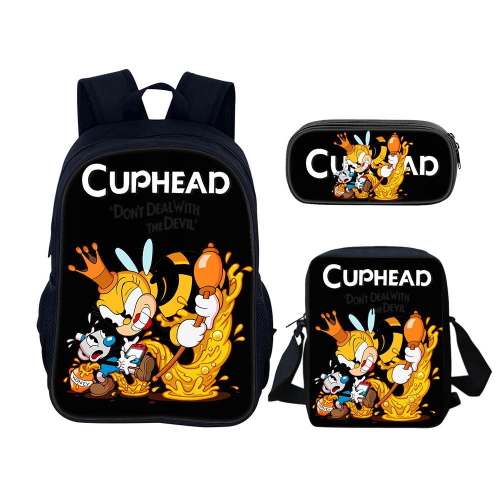 Набор рюкзаков Cuphead для школы и путешествий из нейлона с множеством отделений