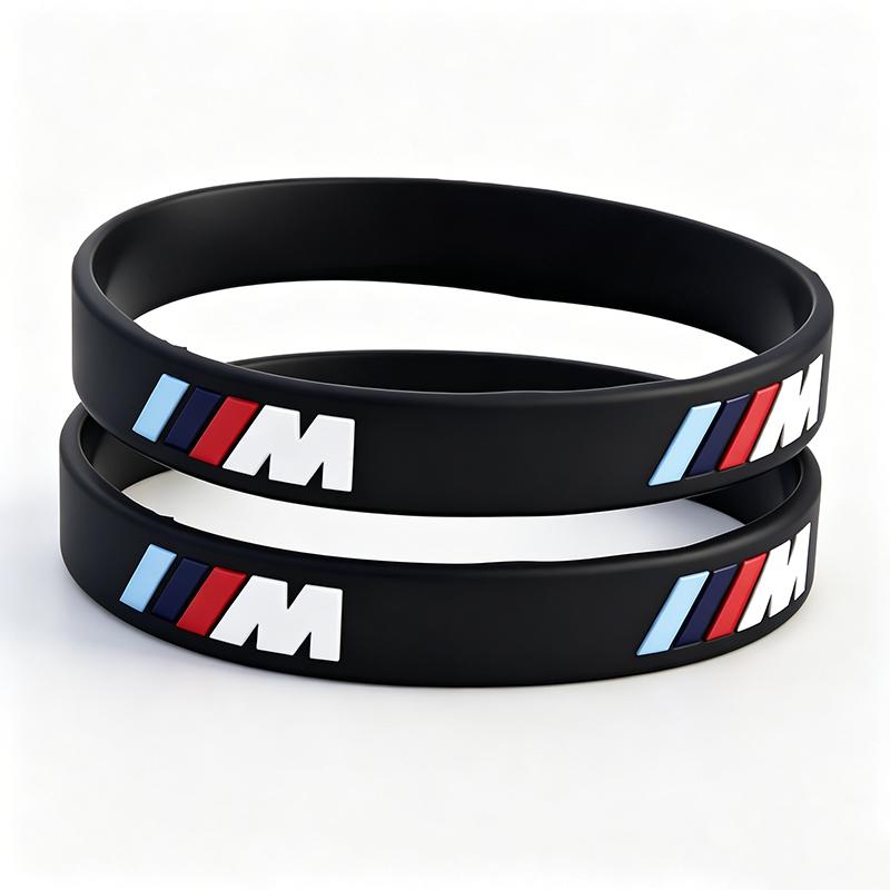 NTSM5 1/2Pcs Rubber Stretch Wristbands Sports Bracelet Accessories Car Sticker For BMW E46 E90 E60 F30 F10 F20 G20 G30 E92 E87 E39 E36