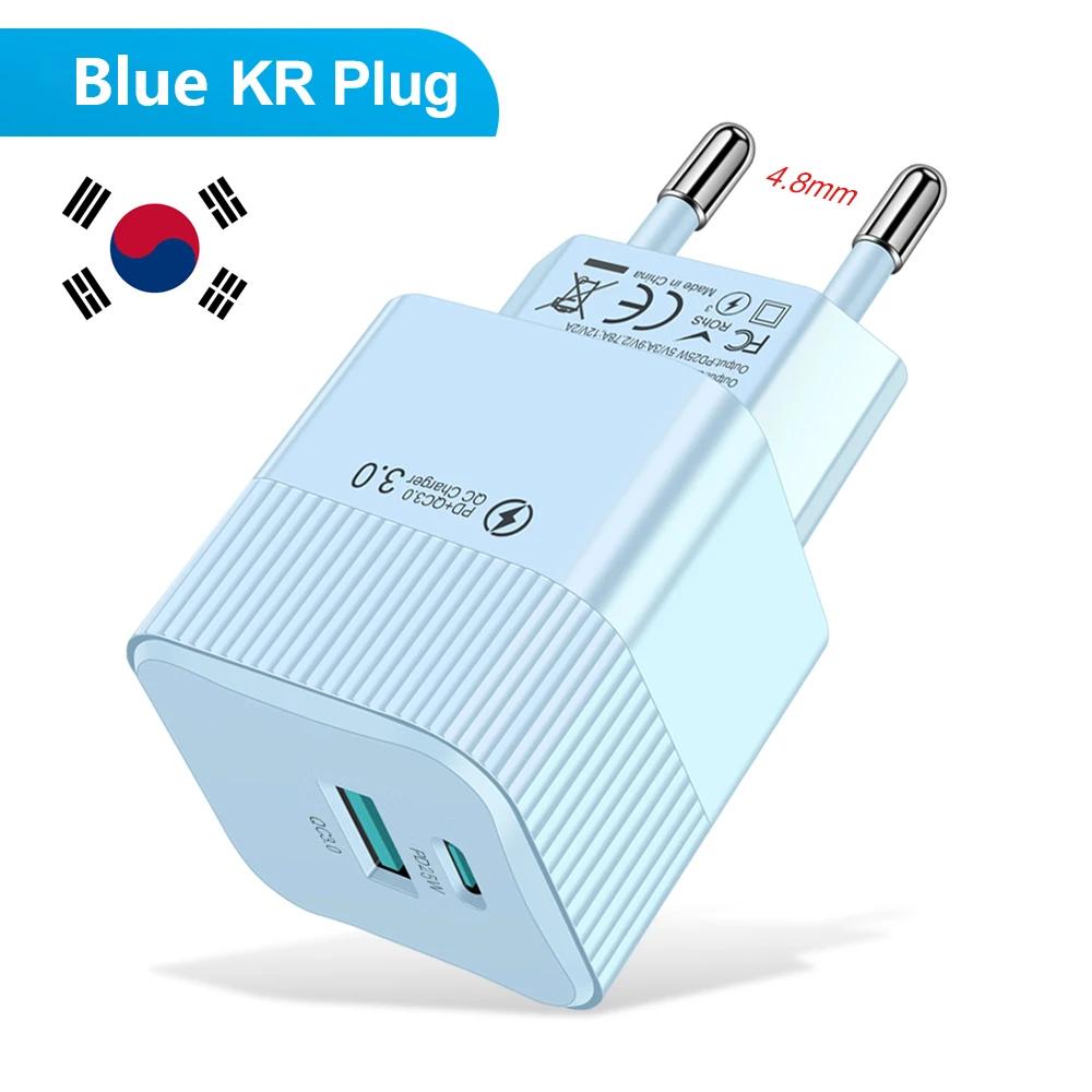 PD 25W Charger USB Type C Fast Charging Phone Charger Adapter for IPhone Samsung Xiaomi Quick Charge EU/US/KR Plug Wall Charger