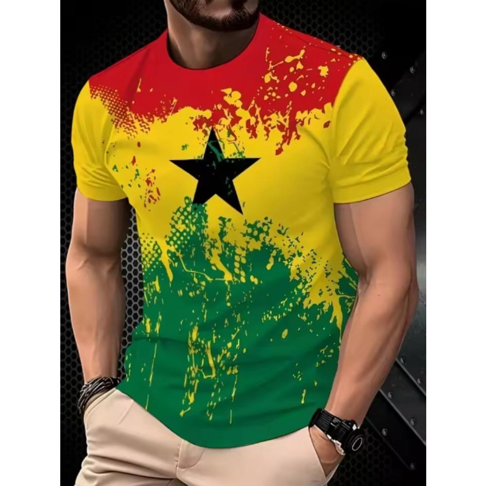 2026 Ghana Style Football Jersey Ghana Team Fan T-shirt Men's Short-Sleeved Sports Shirt Women's T-shirt 3D Printed Shirt