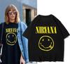 Классическая ретро хлопковая футболка группы Nirvana унисекс женская с коротким рукавом летняя в панк-стиле цветная повседневная дышащая футболка