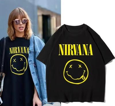 Классическая ретро хлопковая футболка группы Nirvana унисекс женская с коротким рукавом летняя в панк-стиле цветная повседневная дышащая футболка