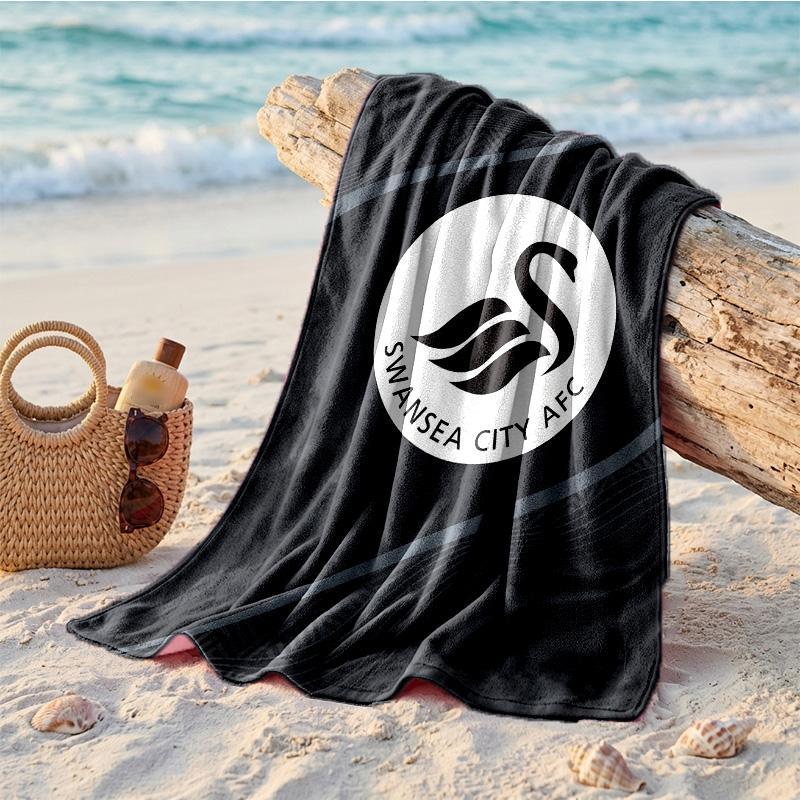 Пляжное полотенце в тематике Swansea City Мягкое Быстро?Сухое полотенце для летнего пляжного отдыха и плавания