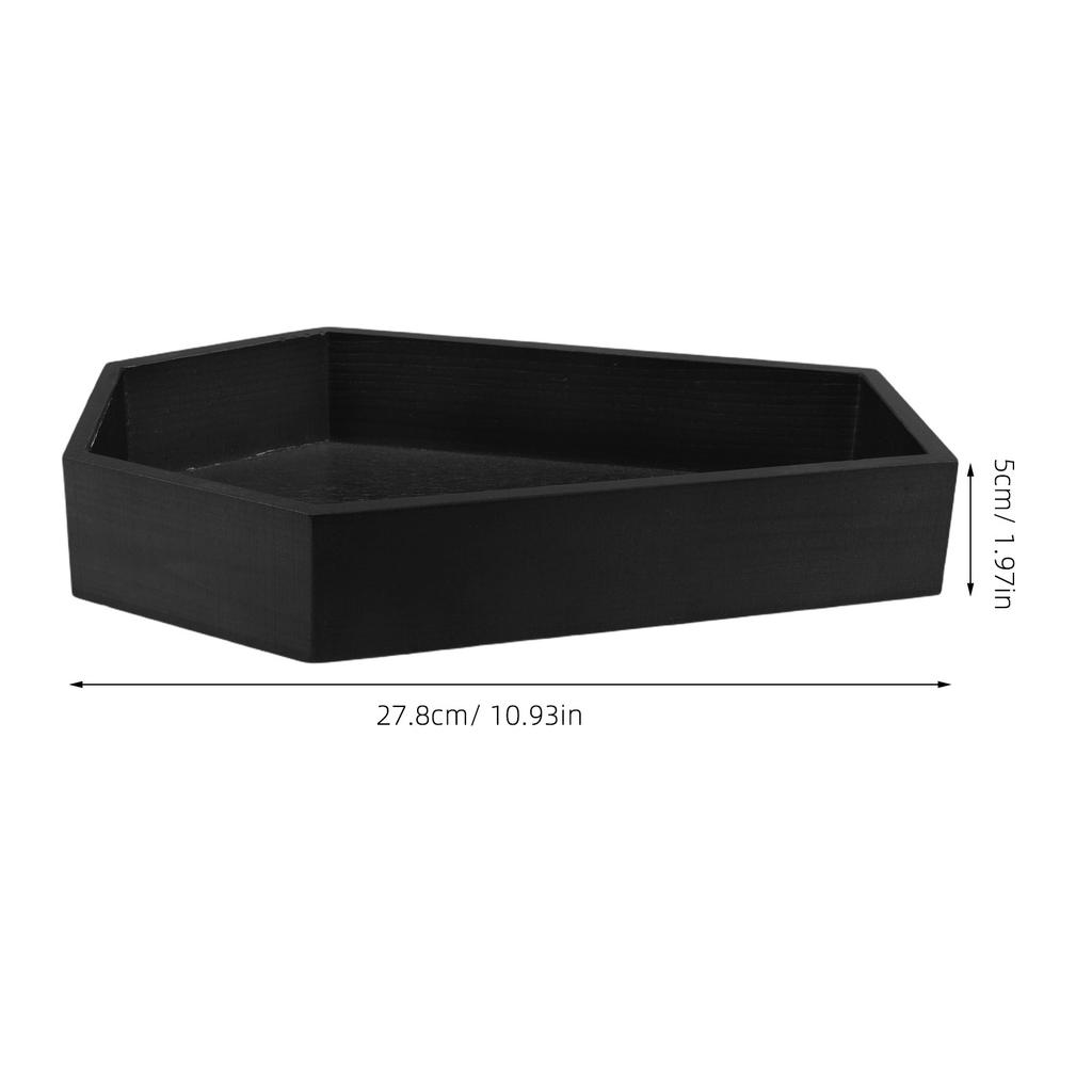 Coffin Shaped Wooden Tray Gothic Halloween Decorative Serving Tray 11x7inch Candy Snack Organizer Spooky Party Decor