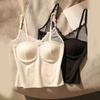French Lace Backless Sexy Camisole Gathered Bra with Chest Cushion Top for Outerwear Strapless