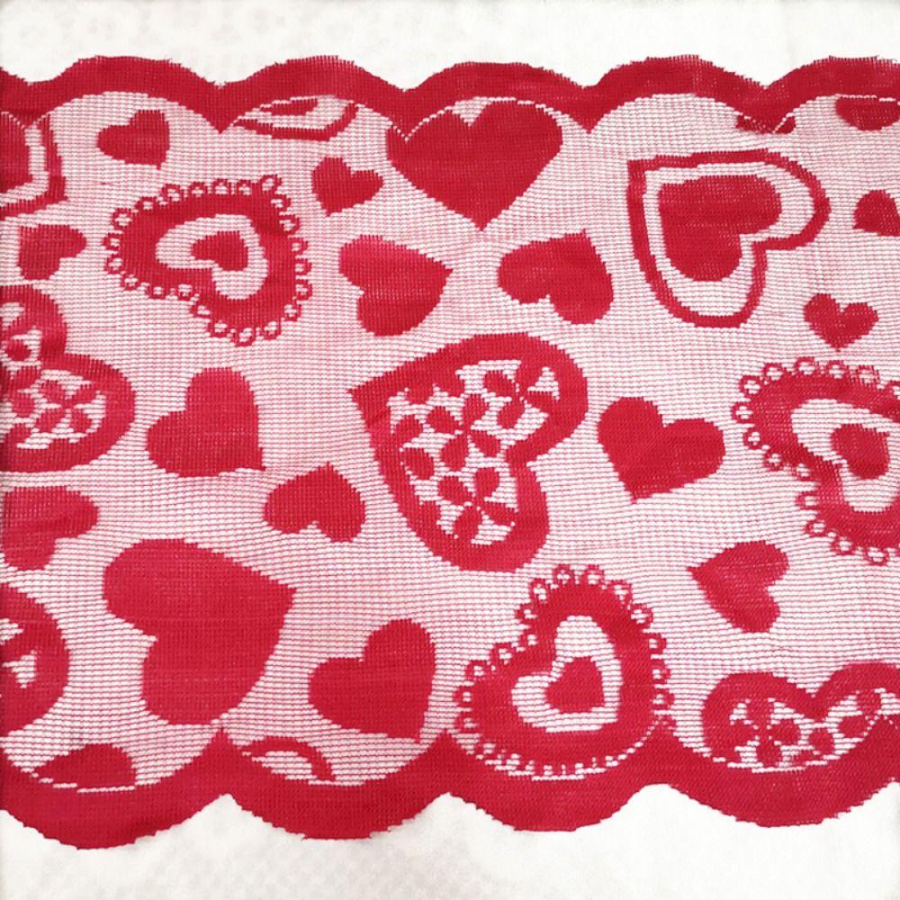 Rectangular Heart Shaped Table Runner Valentines Day Tableware Placemat Desk Decoration
