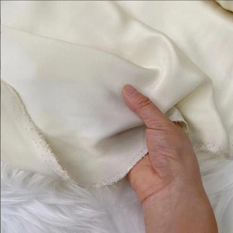 Однотонная 100% шелковая ткань Крэп де Шин 30 момми, тяжелый шелковый крэп, ткань для одежды, платьев, брюк