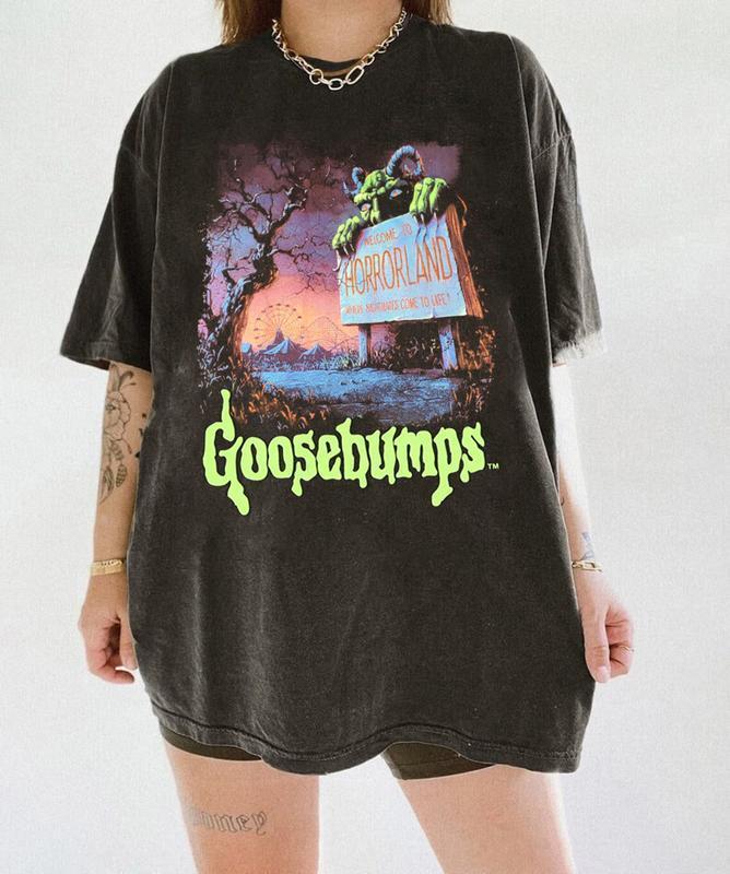 Новая футболка Goosebumps Horrow, Футболка «Добро пожаловать в Страну Ужасов», новая черная футболка, Унисекс футболка