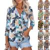 Women's Casual Fashion Floral Print Button 3/4 Sleeve Cardigan Top