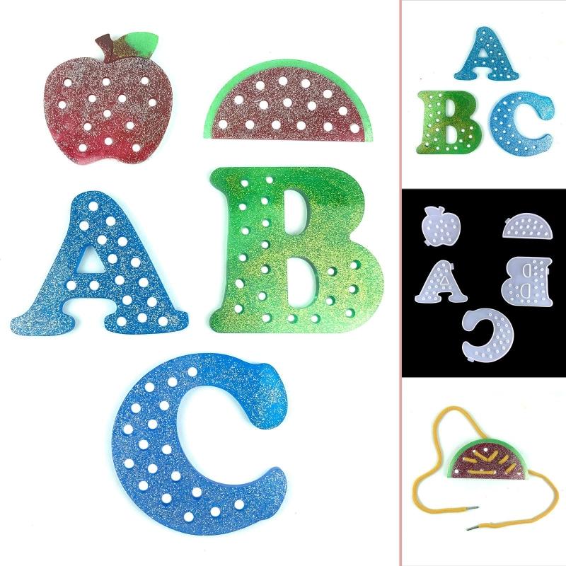 Threading Board Epoxy Mold Montessori Educational Baby Toy Silicone Mold Games Great for Travel and Plane Activities