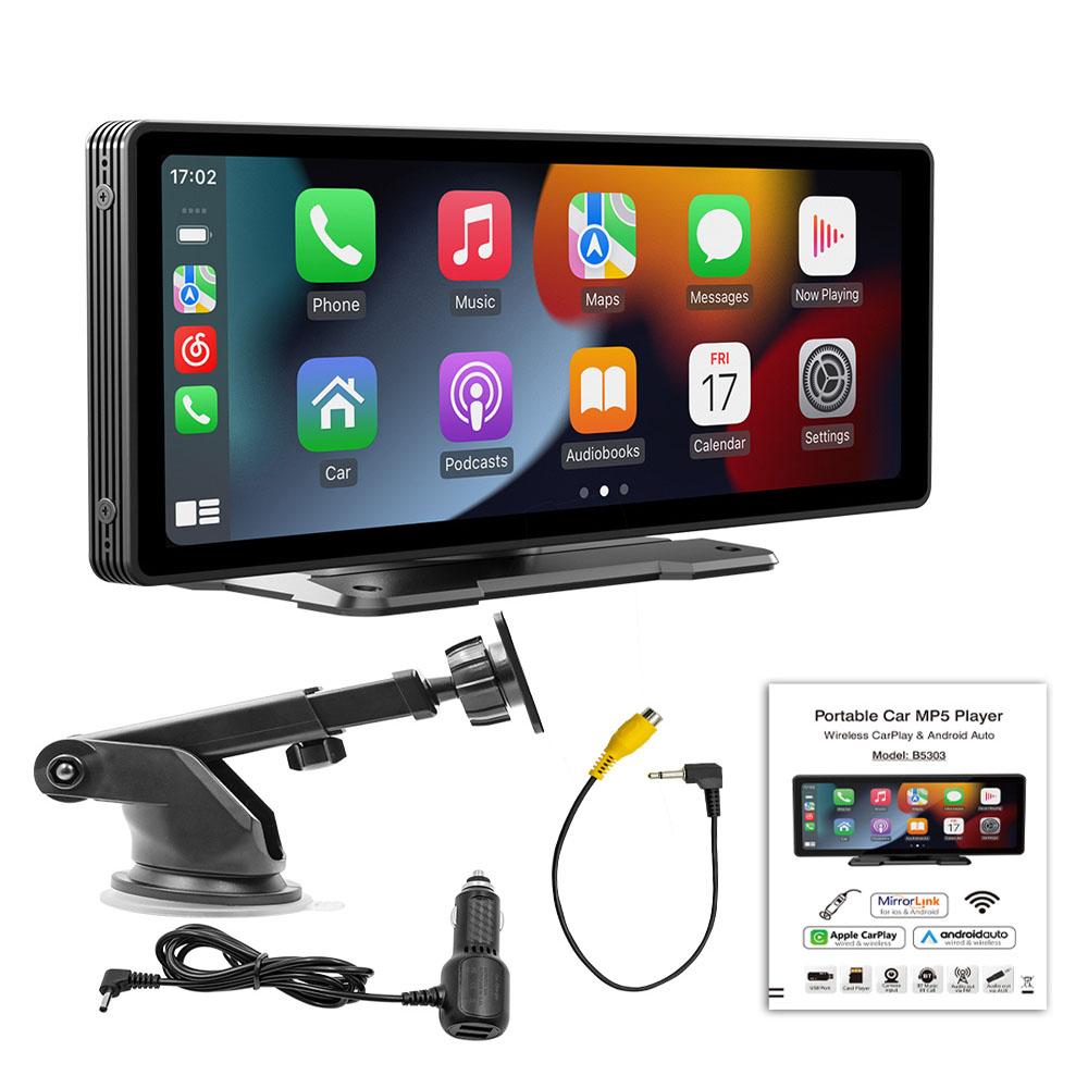 9.3Inch Car Radio Dash Cam Video Recorder MP5 Player Wireless CarPlay Android Auto Touch Screen Bluetooth