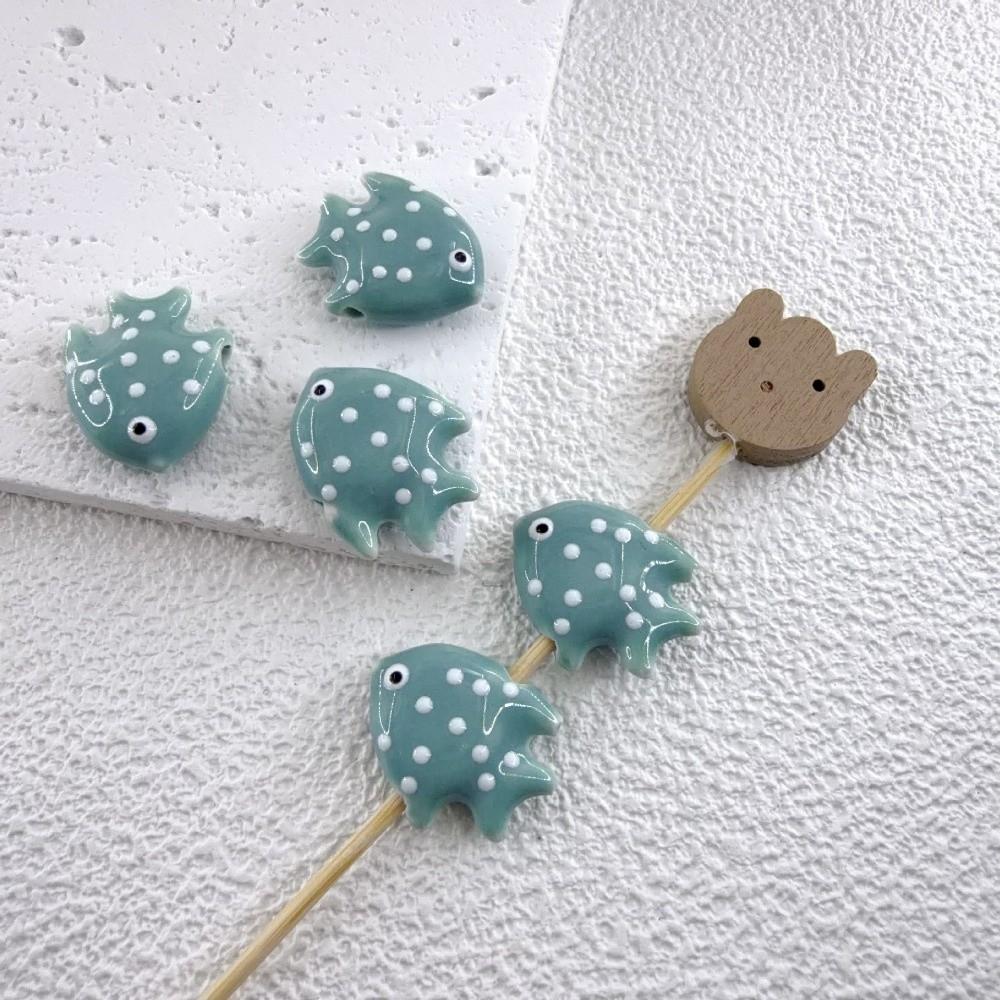 Colorful Fish Ceramic Beads Kawaii Loose Beads Fun Tropical Spacer Beads Bracelet