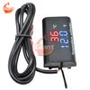 DC 12V Digital Temperature Voltmeter Meter IPX6 Waterproof for Boat Motorcycle 0.28 inch LED Display Volt Voltage Meter Tester
