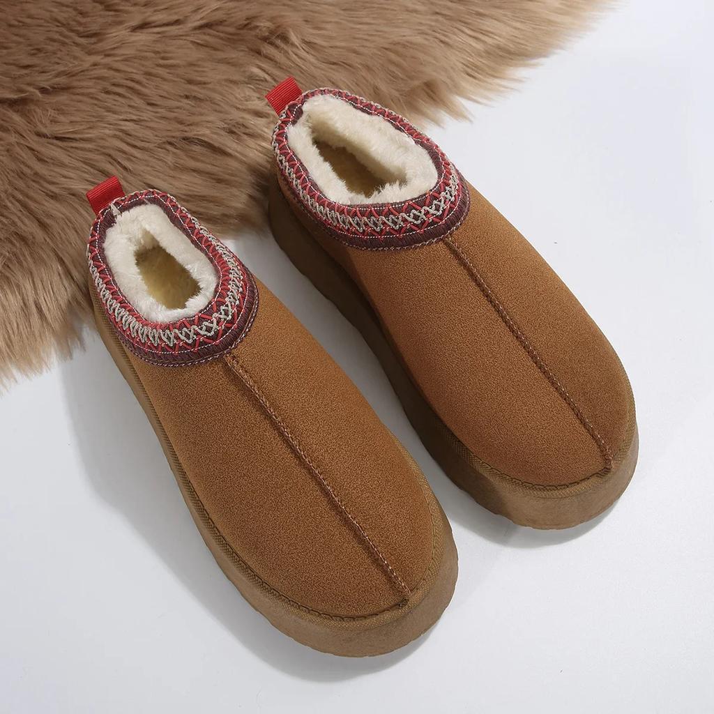 Зимние сапоги для женщин, зимние новые кашемировые теплые толстые подошвы без каблука, покрытые волосами, полутапочки из хлопка для женщин