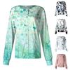 Women's Casual Long-sleeved Single-breasted Floral Printed Protective Clothing Cardigan Top