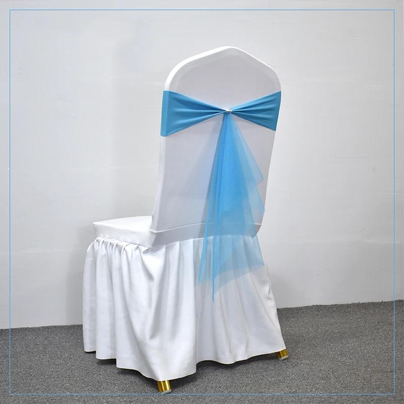 10/50 шт. эластичные спандексовые ленты-банты для стульев с лентой из органзы для банкета, вечеринки, свадьбы, эластичные пояса для стульев