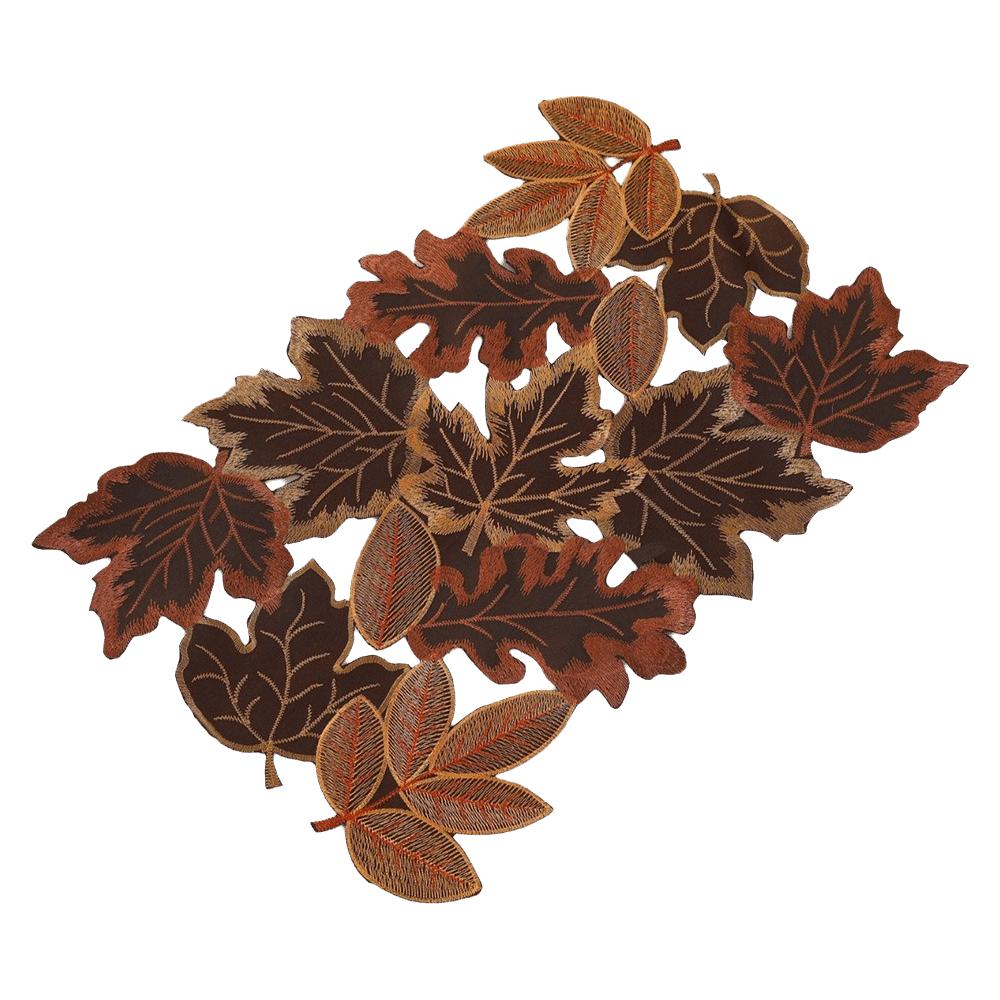 Leaf Pattern Tabletop Placemat Maple Leaf Table Mat Embroidered Table Runner  Thanksgiving Day