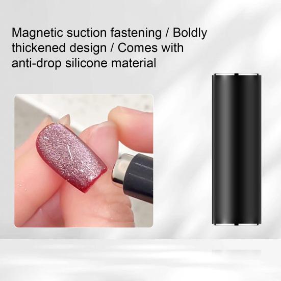 Yousheng Double-Ended French Manicure Tool with Magnet Stainless Steel Nail Art Kit for Cat Eyes Design Professional Magnetic Nail Polish Accessory