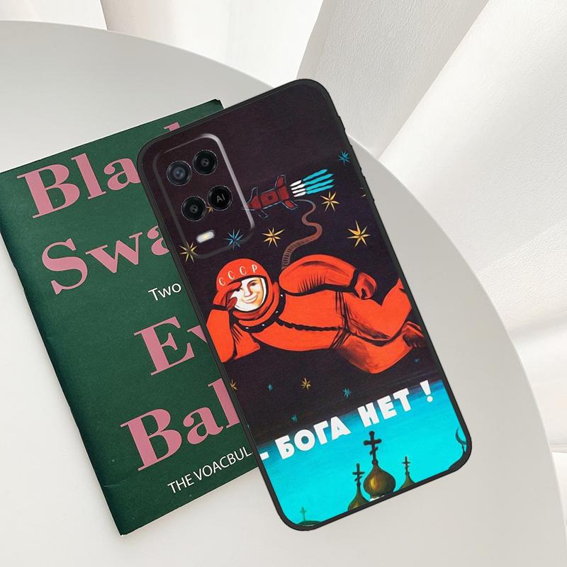 Yuri Gagarin Y Laika Case For Oppo A15 A16 A17 A52 A72 A76 A96 A54 A74 A94 A54S A57S A58 A78 A98 A57 A77 Cover
