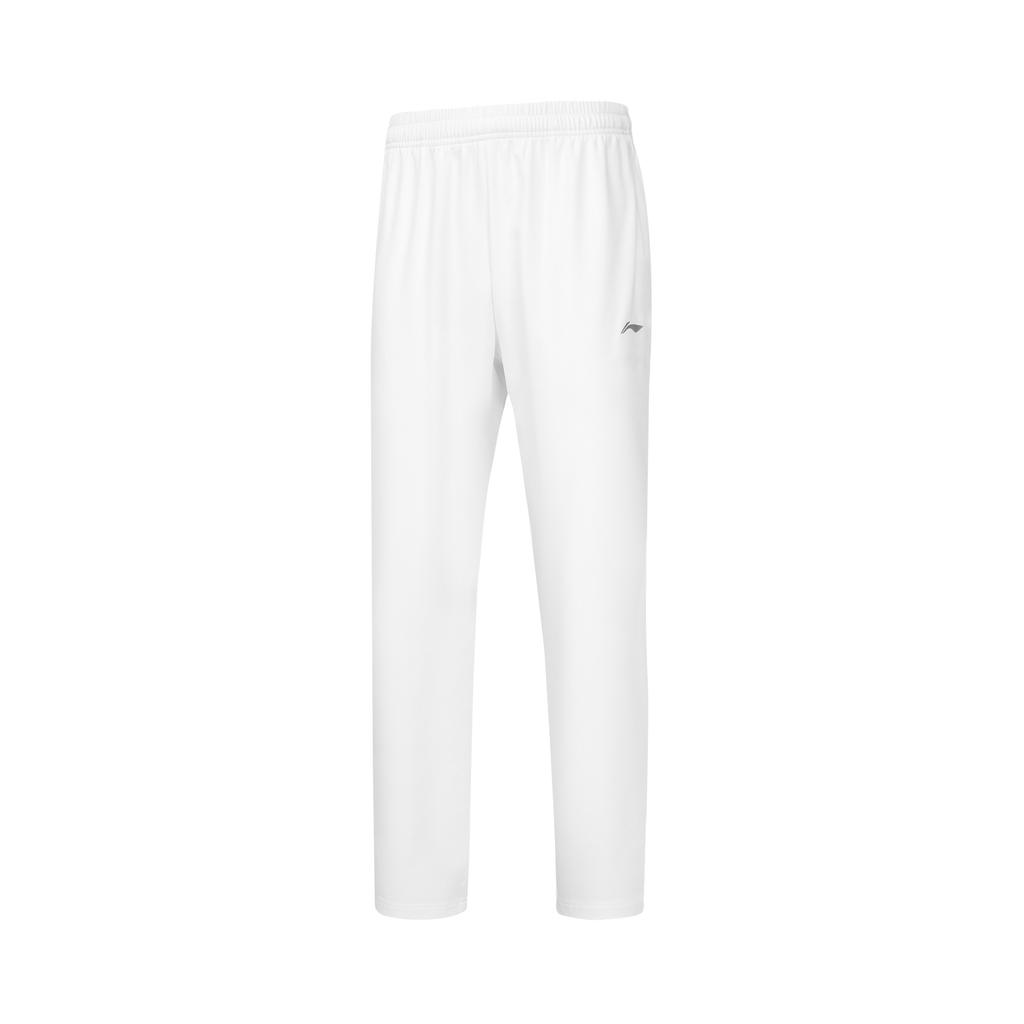 Li Ning Group Purchase Series Lace Logo Straight Leg Casual Knitted Sports Pants Men Bottoms Standard-White AYKU639-1
