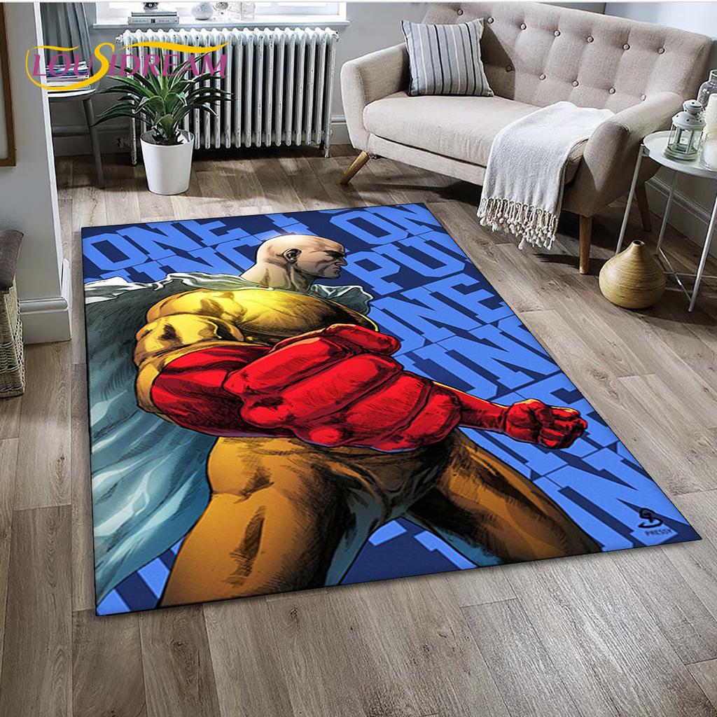 3D ONE PUNCH MAN аниме ковер с героями мультфильмов, ковер для гостиной, спальни, дивана, коврик для украшения, детские игры, нескользящий напольный коврик