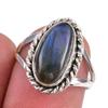 Natural Labradorite Gemstone 925 Solid Sterling Silver Jewelry Ring Size 10 k2P02