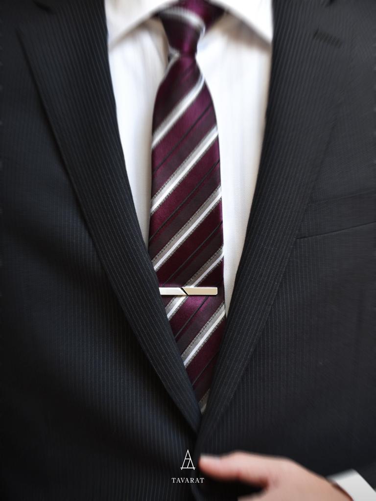 Tie Clip for Made In Crocodile Style [Tabarat] Men, Japan, Brass, Geometric, (Light Gold)