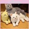 31см Реалистичная Плюшевая Кукла Кошка Мягкая Набивная Игрушка Котенок Чисто Серая Белая Желтая И Другие Для Детской Коллекции Питомцев