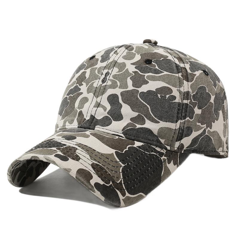 Washed Cap Outdoor Camouflage Baseball Hat Men'S And Women'S Versatile Fashion Soft Top Sunshade Cap