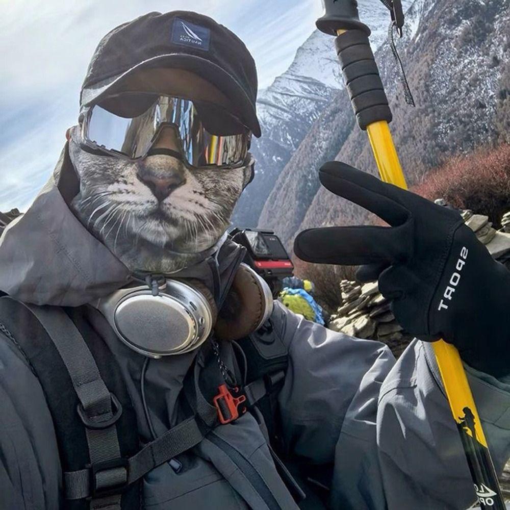 3D Животное Балаклава с Шелковистой Текстурой Дышащая Дышащая Бандана Модный Ледяной Шелковый Шарф Для Улицы