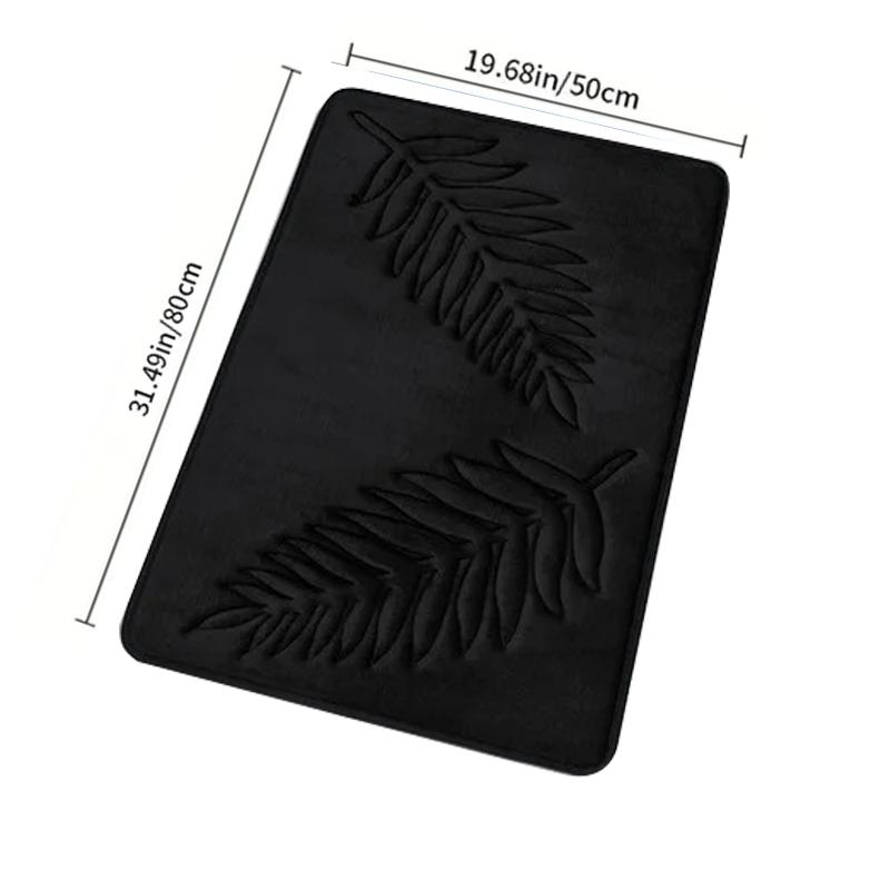 3 Piece Bathroom Mat Memory Foam Ultra Soft and Absorbent Leaf Bath Rugs Thick Washable For Bathroom Toilet Tub Mat Set