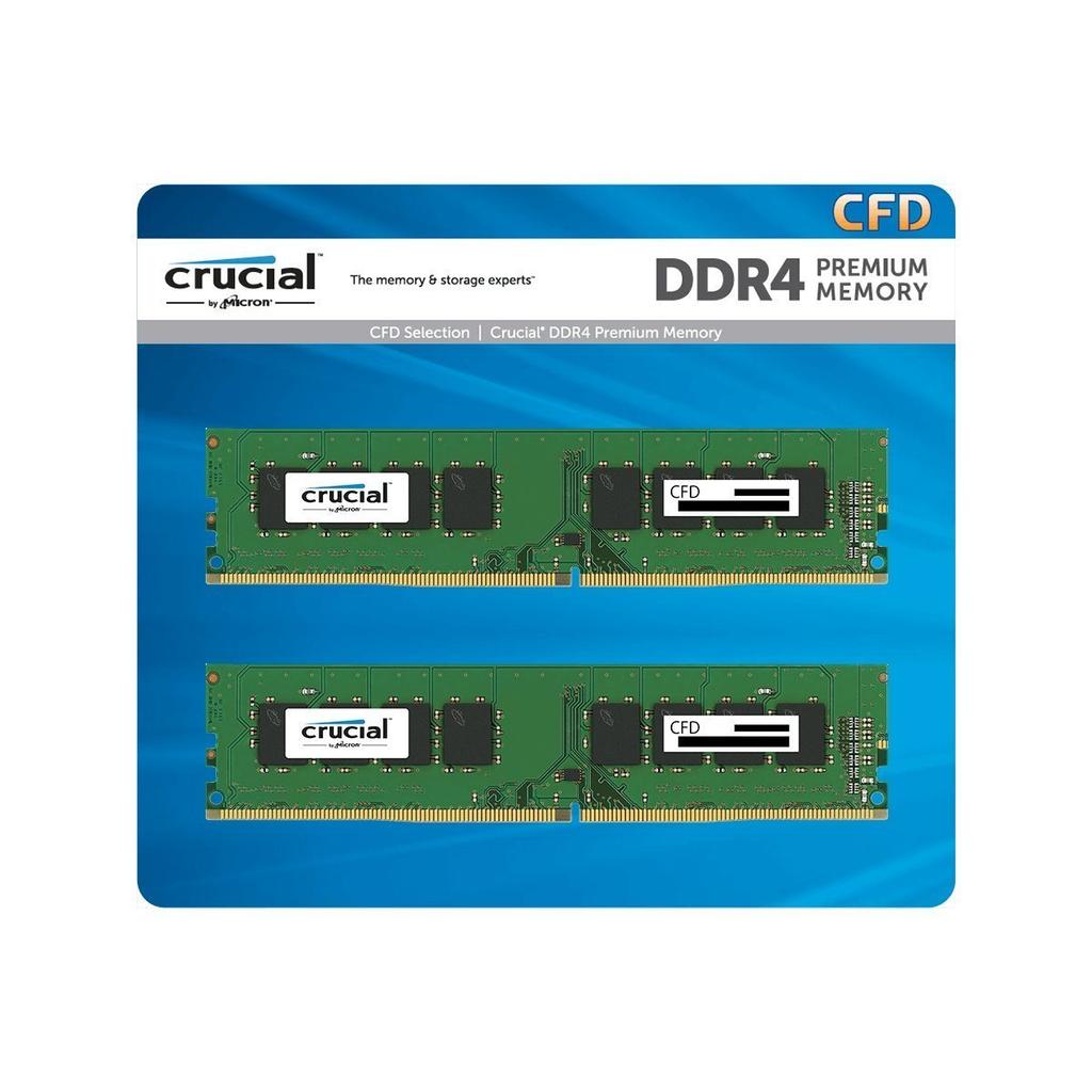 CFD Sales Crucial by Micron Desktop PC Memory 8GB X 2 288pin DIMM Lifetime Warranty Compatibility Guaranteed DDR4-2666 (PC4-21300) W4U2666CM-8G