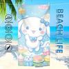 1 SanrioSummer Towel Absorbent Cute Cartoon Design with Cupcakes and Stars Compact Rectangle for Beach Travel Pool Bathroom