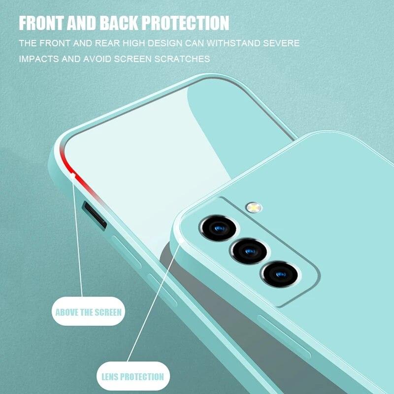 Square Liquid Silicone Protective Phone Case For Samsung Galaxy A32 A52 A72 A71 A51 S21 Ultra S20 FE S10 S9 Plus Note 20 Candy Color Soft TPU Cover