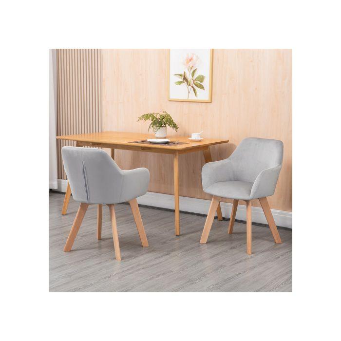 Chaise de salle à manger - MUVOE - Ensemble de 2 chaises - Accoudoirs - Dossier ergonomique - Gris
