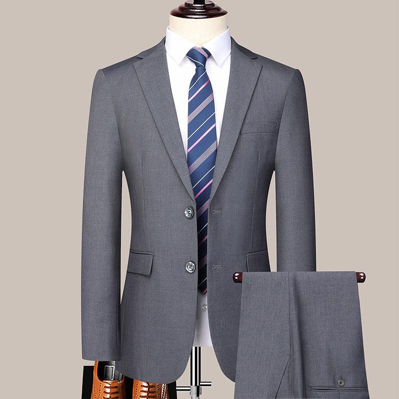 2 Piece Set Men's Clothing Stylish Formal Suit Men Suit Business Office Wedding Suit Jacket+Pants Suits & Blazers