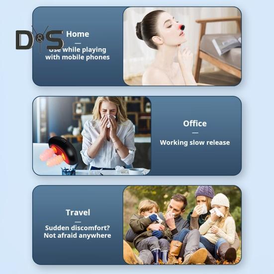 Устройство для терапии носа красным светом, облегчающее симптомы ринита, успокаивающее, USB-перезаряжаемое, портативное, дорожный инфракрасный прибор для успокоения носа