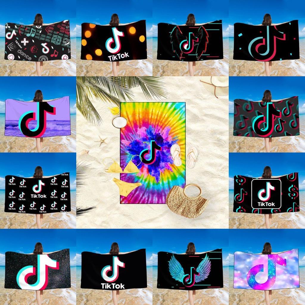 Яркое полотенце с принтом Tiktok, идеально подходит для плавания, купальных костюмов и использования в душе