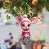 Креативное рождественское украшение в виде розового лося со шнурком, милый внешний вид, подвеска заднего вида для автомобиля, подвесное украшение для рождественской елки
