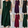 2026 European & American Solid Gold Velvet Long Dress