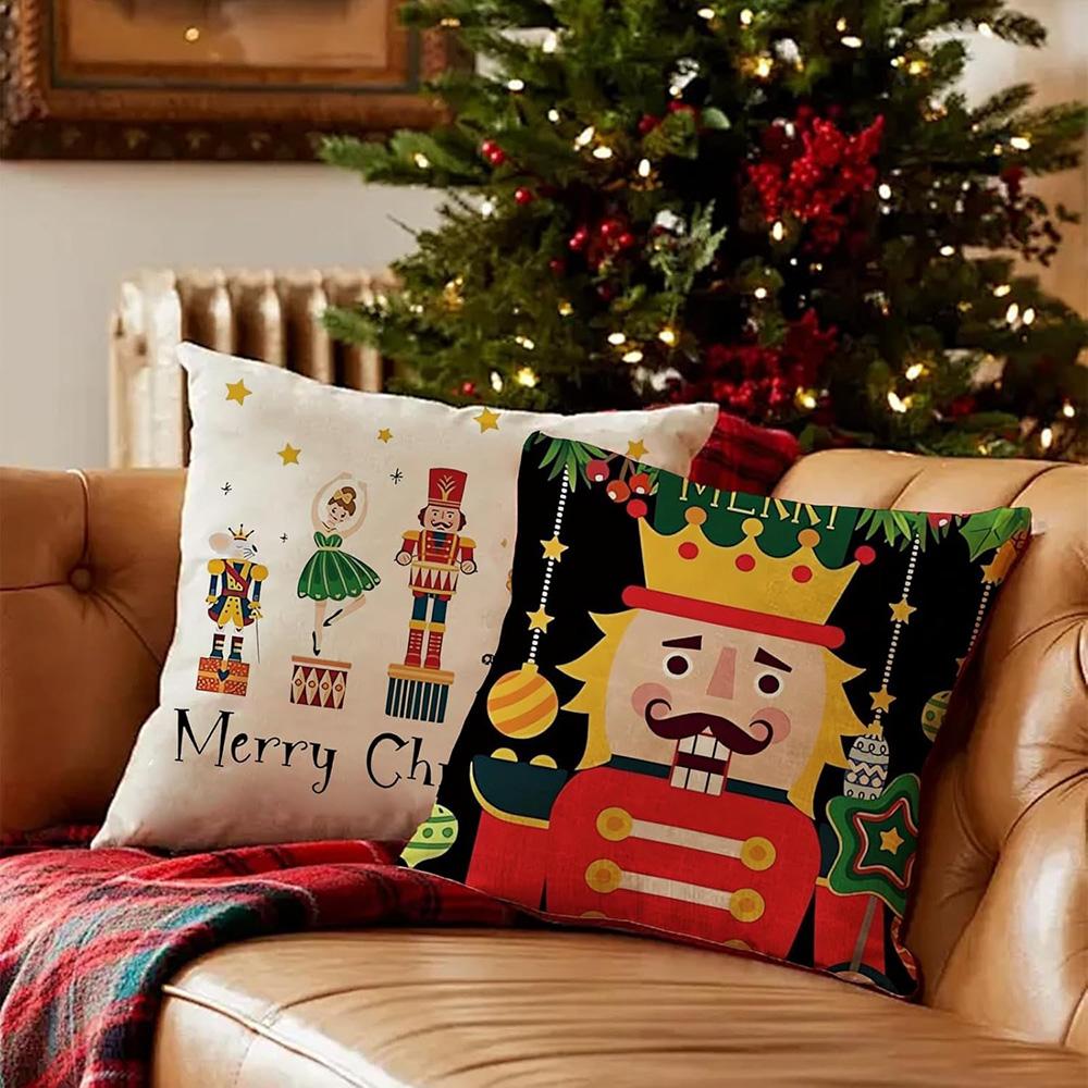 Nutcracker Christmas Pillowcases: Holly Jolly Joy and Merry Designs! sofas, bedroom pillow covers, holiday gifts