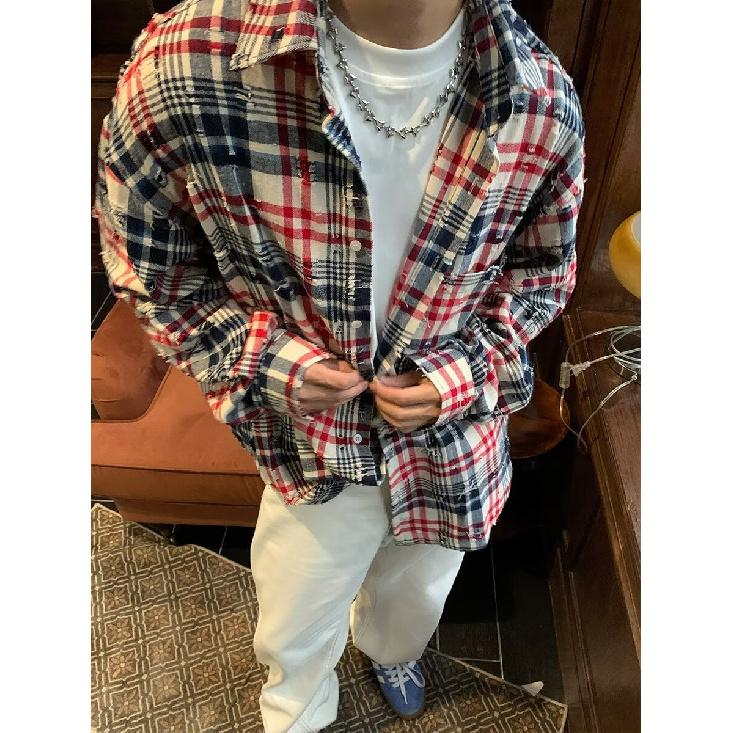 Американский ретро-дизайн, разноцветная полосатая рубашка с длинным рукавом для мужчин и женщин, повседневное свободное весенне-осеннее парное пальто для мужчин