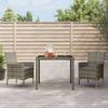 VidaXL 3-piece Garden Dining Set Grey Cushions Resin Wicker, Dining Set, Outdoor Dining Set, 3187332