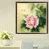 Diy 5d Diamond Painting Peony Flowers Cross Stitch Full Round Diamond Mosaic Kits Diamond Embroidery