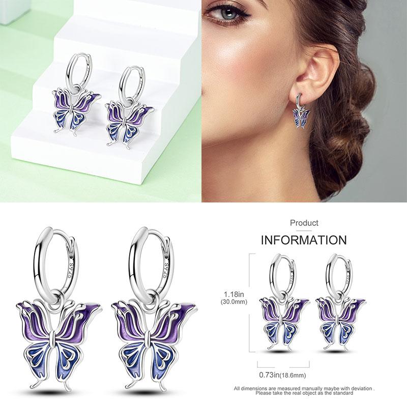 Hoop Earrings New silver 925 Rainbow, Shell, Women's Earrings Making jewelry For Women as Wedding Party Gifts