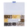 240Pcs Leather Rivet Double Caps Tubular 2 Sizes Metal Set Kit with Fixing Tool for DIY