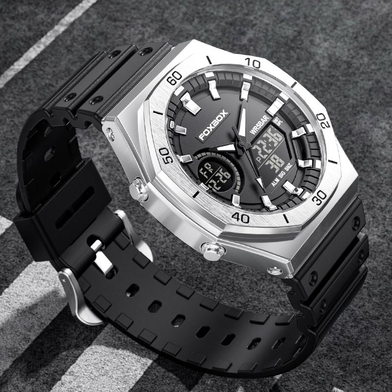 LIGE Luxury Brand Digital Sport Watches For Men 50M Waterproof Chronograph Alarm Clock Man Luminous Quartz Military Wrist Watch