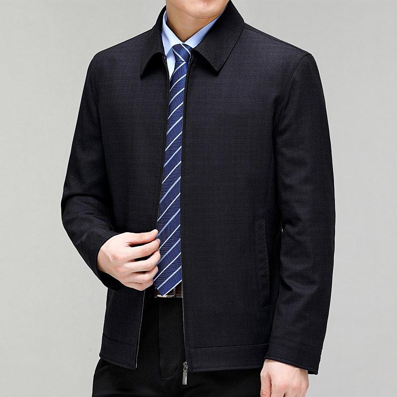 Куртки для пап среднего возраста, деловые и повседневные мужские топы на весну и осень, зимние шерстяные куртки с лацканами для мужчин